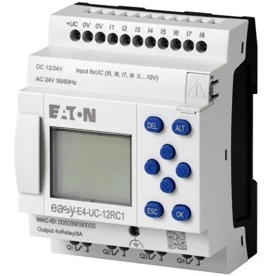 CPU EASY-E4-UC-12RC1P para relés de control 8DI 4AI 4RO de 12/24 V CC o 24 V CA con pantalla