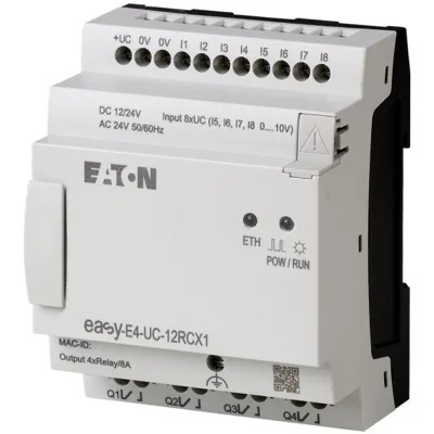 Reletos de control EASY-E4-AC-12RCX1 8DI4RO 100-240V AC/DC Terminal de tornillo de teclado Ethernet