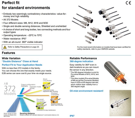 Mejorar su producción con E2B-M18KN16-WZ-B1 2M OMS Sensores de Proximidad Inductivos