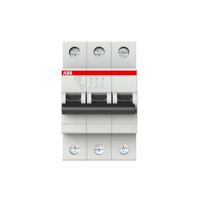 MCB SH203-B10 Interruptor de circuito en miniatura 3P Corriente nominal 10A B Frecuencia nominal 50 Hz
