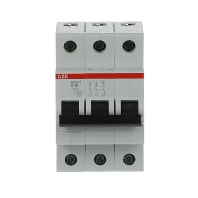 Capacidad de ruptura 3P B 16 A MCB SH203-B16 Disruptor de circuito en miniatura Corriente nominal 16A