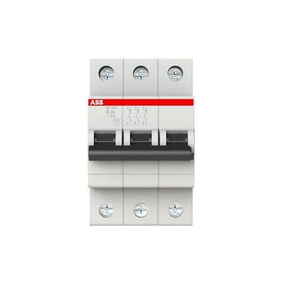MCB SH203-B20 Interruptor de circuito en miniatura B BCD Curva B Frecuencia nominal Hz 50 20A B 3P