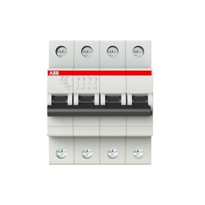 MCB SH204-B16 Interruptor de circuito en miniatura 4P 16A Frecuencia nominal 50Hz Fácil de instalar