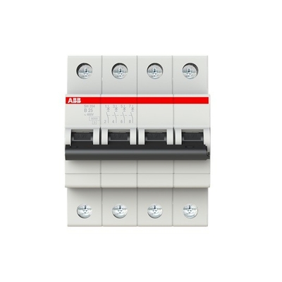 25A BCD Curva MCB SH204-B25 Interruptor de circuito en miniatura 4P con rendimiento de larga duración
