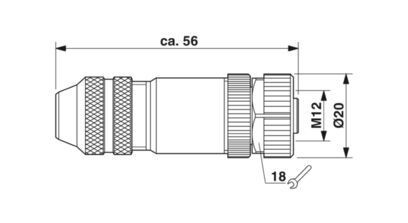 SACC-M12FSB-5CON-PG9 SH AU Conector de datos 1507777 y duradero para necesidades industriales