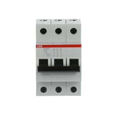 MCB SH203-C6 Rompehielos de circuito pequeño 3P 6A C Corriente nominal 6A MCB