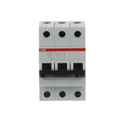 MCB SH203-C16 Interruptor de circuito en miniatura Número de polo 3 16 A Frecuencia nominal Hz 50