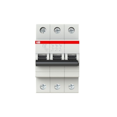 Corriente nominal de 50A 220V Tensión nominal MCB SH203-C50 Interruptor de circuito en miniatura 3P C