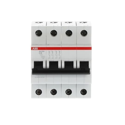 MCB SH204-C6 Interruptor de circuito en miniatura 4P C 6A Corriente nominal 20A Tensión nominal 220V