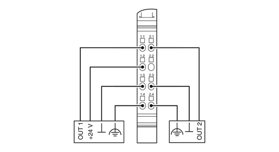 Nivel de protección IP20 2861263 IB IL 24 DO 2-2A-PAC Módulo digital de contacto con Phoenix