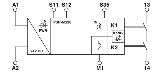 PSR-MS60-2NO-24DC-SC Relay de acoplamiento para la protección de la seguridad en fábricas e instalaciones