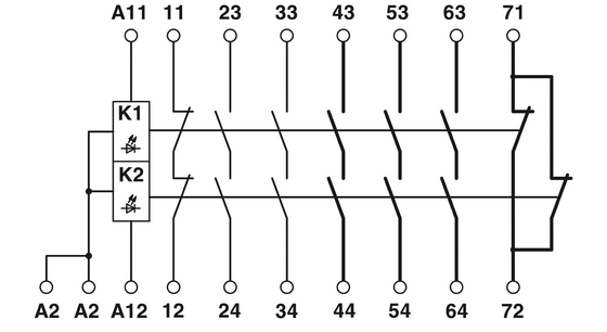 Teoría del relé de voltaje PSR-SPP-24UC/URM4/5X1/2X2 Módulo de extensión para el apagado de seguridad