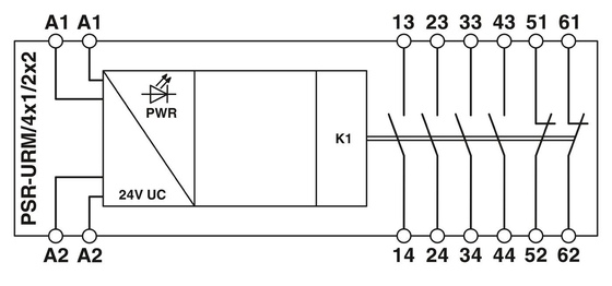 Receptor de acoplamiento de protección industrial PSR-SCF-24UC/URM/4X1/2X2 para un rendimiento óptimo