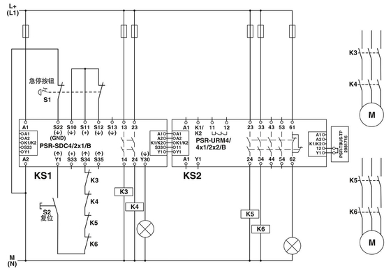 PSR-SCP-24DC/URM4/4X1/2X2/B Módulo de extensión PROTECTIVO con relé de tensión teórico