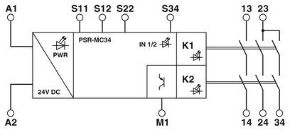 2700548 Relay de seguridad de contacto con Phoenix PSR-MC34-3NO-1DO-24DC-SP Confiado 0.68*9.31*10.25cm