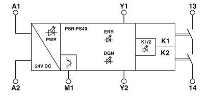 Relay de acoplamiento de contacto Phoenix PSR-PS40-1NO-1DO-24DC-SC para aplicaciones de protección