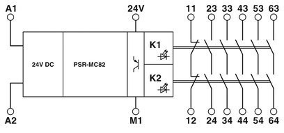 Modulo de extensión PSR-MC82-5NO-1NC-1DO-24DC-SC con contacto desde Phoenix