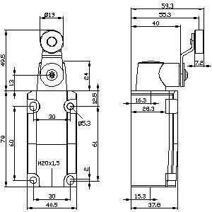 Grado industrial 3SE5132-0CJ01 Interruptor de posición con actuador de giro parcial