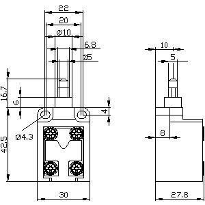 3SE5250-0CC05 Interruptor de posición de tipo abierto 1NO 1NC Contactos para aplicaciones industriales