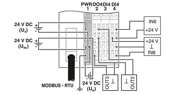 Conector de bus de contacto Phoenix IL MOD BK DI8 DO4-PAC con comunicación avanzada de bus