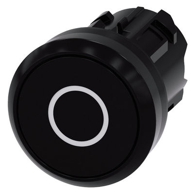 3SU1000-0AB10-0AD0 SIRIUS ACT Botón con botón plano en plástico negro sin iluminación