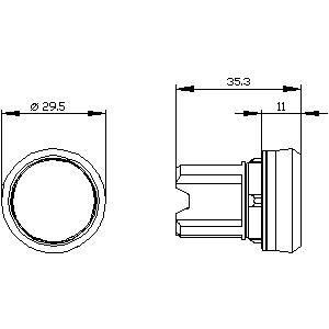 3SU1000-0AB10-0AD0 SIRIUS ACT Botón con botón plano en plástico negro sin iluminación