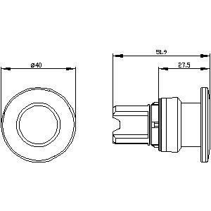 Botón de presión de hongo de plástico de 40 mm Momentario sin luz 3SU1000-1BD10-0AA0 SIRIUS ACT