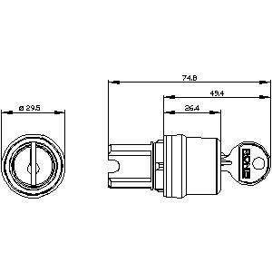 3SU1000-4BL11-0AA0 SIRIUS ACT Conmutador de llave de plástico RONIS 3 Posiciones 2x45 para maquinaria