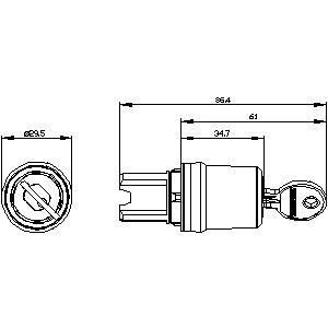 2 posiciones Conmutador de llave de control de plástico para SIRIUS ACT 3SU1000-5BF11-0AA0 mantenido 90