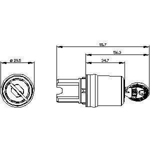 Interruptor de llave de plástico para SIRIUS ACT BKS 3SU1000-5SF01-0AA0 2 Posiciones 90 BKS mantenido