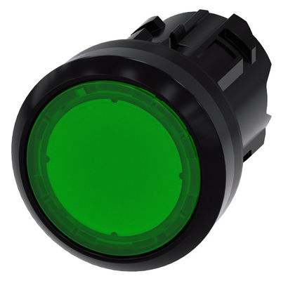 Botón plano con luz verde 3SU1001-0AB40-0AA0 SIRIUS ACT Botón de empuje Material plástico