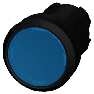 Pulsador de plástico azul iluminado 3SU1001-0AB50-0AA0 SIRIUS ACT con diseño de botón plano