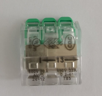 Conector de terminales de alambre rápido de 3 polos con certificación UL CE para cableado eléctrico seguro