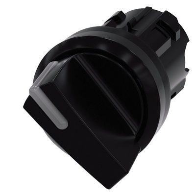 Posicionamiento de la manija corta 2 mantenido con el selector negro del interruptor SIRIUS ACT 3SU1002-2BF10-0AA0