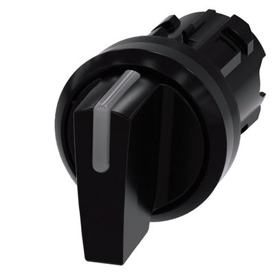 3SU1002-2BL10-0AA0 SIRIUS ACT Selector Switch Negro de plástico de manija corta 3 posiciones