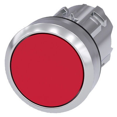 PLC 3SU1050-0AB20-0AA0 Botón plano de metal brillante sin luz Rojo Botón de activación SIRIUS