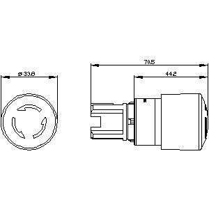 PLC 3SU1050-1GB20-0AA0 Metal Brillante Sin iluminación parada de emergencia empuje acción del gatillo para la seguridad