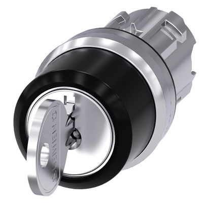 3SU1050-4BM01-0AA0 RONIS Metal Brillante Conmutador de llave con 3 posiciones y 2x45 SIRIUS ACT