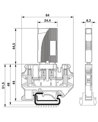 Protector contra sobretensiones de tipo 2 con 3 polos