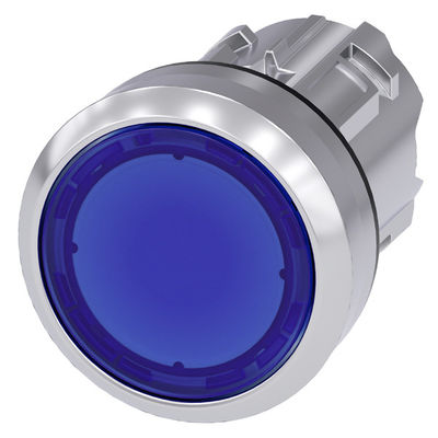 PLC 3SU1051-0AB50-0AA0 Botón plano de luz brillante de metal Azul botón de acción SIRIUS