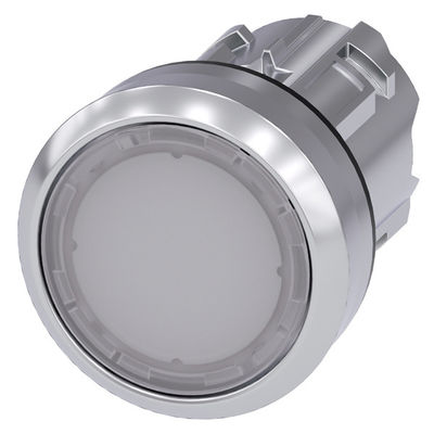 3SU1051-0AB60-0AA0 SIRIUS ACT Botón con metal Brillante iluminado Botón plano en blanco