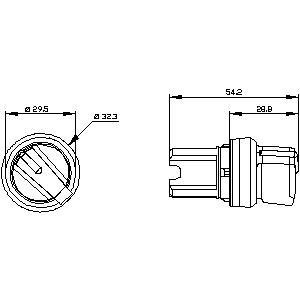 Interruptor de selector de manija corta de metal blanco de 2 posiciones mantenido 3SU1052-2BF60-0AA0