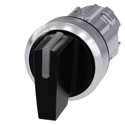 3SU1052-2BM10-0AA0 SIRIUS ACT Selector Conmutador de metal Brillante mango corto 3 posiciones Negro