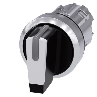 3SU1052-2BM60-0AA0 Métalo Brillante Mano corta 3 Posiciones Blanco SIRIUS ACT Selector Switch