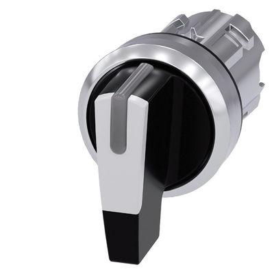 3SU1052-2CM60-0AA0 Metal Brillante mango largo de 3 posiciones Blanco SIRIUS ACT Selector Switch