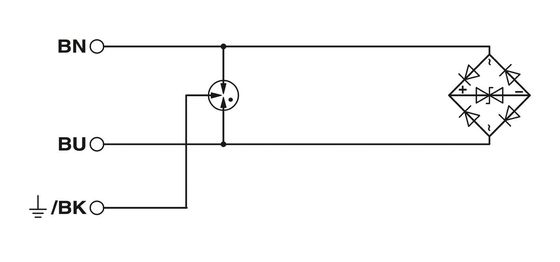 Protector contra sobretensiones de 24 V de corriente continua con 2 polos