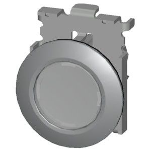 El botón plano y el bisel claro del Sirius ACT Pushbutton montado en recesión