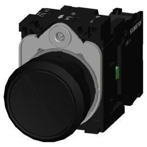 Botón plano de plástico negro 3SU1100-0AB10-1BA0 Botón de terminal de tornillo momentáneo