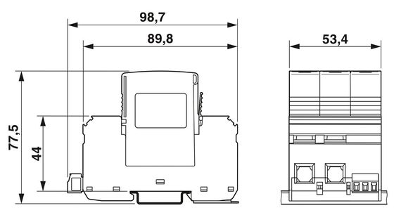 VAL-MS-T1/T2 335/12.5/3 0-FM Clase 1/2 Protector contra rayos y sobretensiones para 5V-250V CA 4 polos