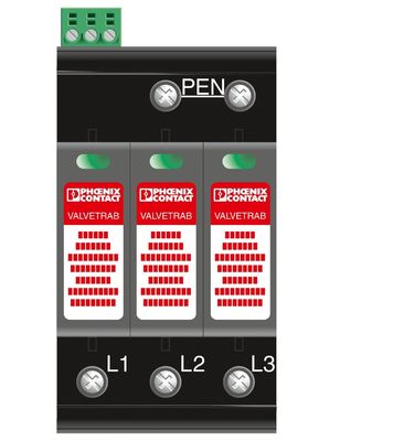 VAL-MS-T1/T2 335/12.5/3 0-FM Clase 1/2 Protector contra rayos y sobretensiones para 5V-250V CA 4 polos